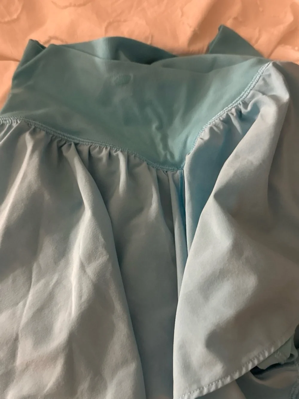 American Eagle Outfitters Light Blue Athletic Shorts with Skirt Overlay